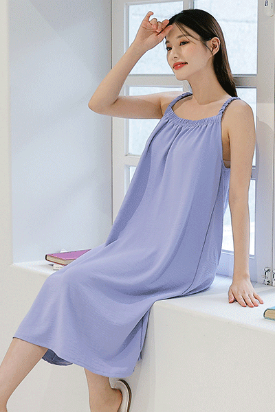 럭스 지지미 나시 원피스 여성잠옷 홈웨어 4colors